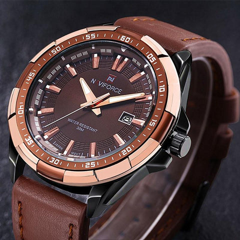 Luxury Leather Strap Wristwatch