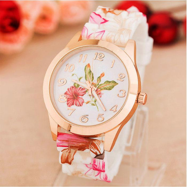 Floral Quartz Wristwatch