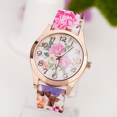 Floral Quartz Wristwatch