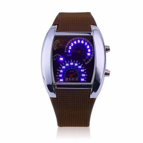 Flash LED Quartz Wristwatch