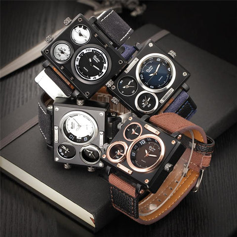 Fabric Strap Square Watch