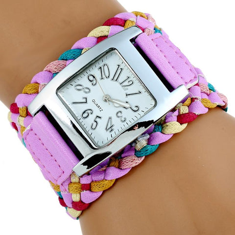Rainbow Knit Braided Watch