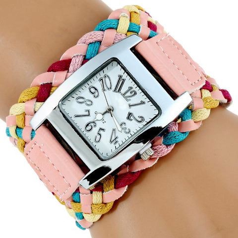 Rainbow Knit Braided Watch