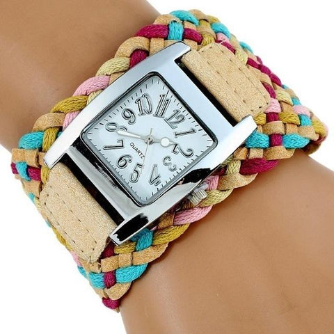 Rainbow Knit Braided Watch