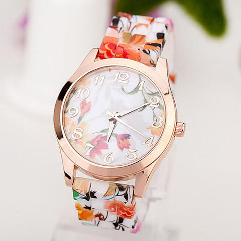 Floral Quartz Wristwatch