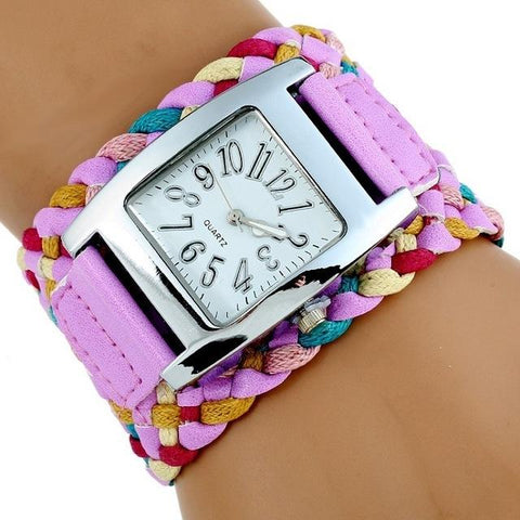 Rainbow Knit Braided Watch
