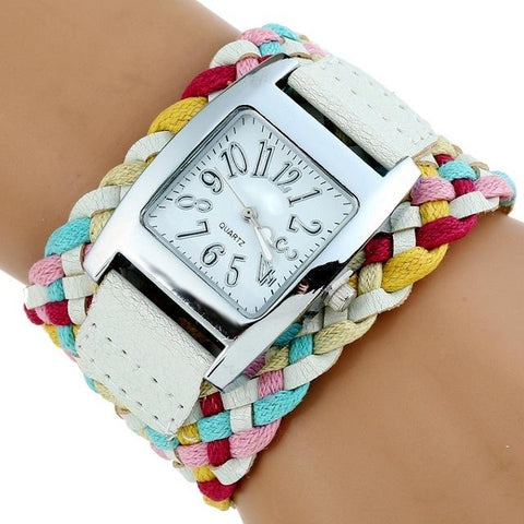 Rainbow Knit Braided Watch