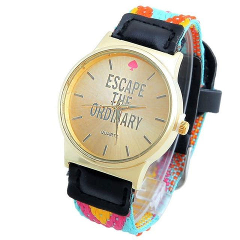 Ethnic Textile Strap Watch