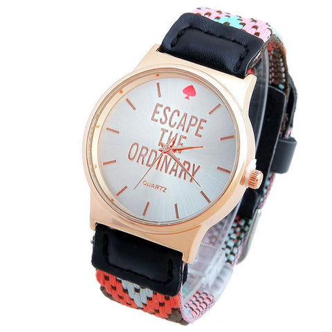 Ethnic Textile Strap Watch